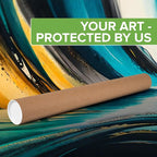 4" x 48" Reinforced Kraft Paper Mailing Tube, Pack of 6 Tube with 2 Caps Each – USPS Approved Poster Tube – Made in USA Cardboard Tube for Shipping and Storing Posters, Prints, Artwork, or Documents