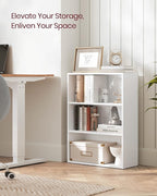 VASAGLE CUSTOS Collection - Bookshelf, 3-Tier Bookcase, Book Shelf, Open Storage Shelf, 9.4 x 23.6 x 32 Inches, for Living Room, Home Office, Dinning Room, Cloud White ULBC163T14