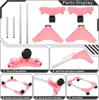 Liitrton Mobile CPU Tower Stand with Ventilation, 4 Locking Casters, Multiple Colors, Fits Most Under Desk Stands for Office Gamers (Pink)