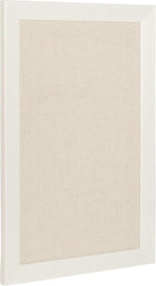 DesignOvation Beatrice Framed Linen Fabric Pinboard, 18x27, White
