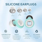 Silicone Ear Plugs for Sleeping – 27 dB Noise Reduction, Reusable Soft Earplugs for Side Sleepers + Bonus 3D Blackout Sleep Mask for Travel, Snoring & Migraine Relief