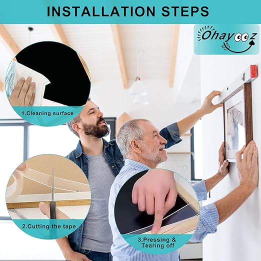 Ohayooz® Extra Strong Double Sided Tape Heavy Duty Removable 50FT, Clear Sticky Adhesive Nano Tape Tough Washable Waterproof Mounting Tape for Hanging Picture, Poster, Carpet, Photo Deco, Pack of 5