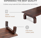 Anji Mountain Monitor Stand - Desktop Organizer & Laptop Riser, Ergonomic Monitor Riser, Space-Saving Monitor Stand for Desk, Durable Construction, Easy Assembly, Ideal for Home & Office,Walnut