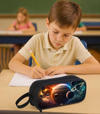 AnySmic Galaxy Solar System Pencil Case for Boys and Girls, Space Large Pencil Pouch or Pen Bag Organizer for Kids, School Pen Case with Double Zipper, Gifts for Elementary Student