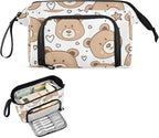 Bolaz Big Capacity Pencil Pen Case Pouch Bag School College Office Organizer for Teens Girls Adults Student-Cute Bear