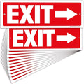 iSYFIX Exit Signs - 12 Pack 12x4 Inch Directional Arrow Signs, 40 mil Polystyrene Plastic, UV Laminated, Scratch & Fade Resistant, Waterproof - Ideal for Office, Theater, School, Business