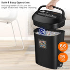 VidaTeco Paper Shredder 58dB 14-Sheet Cross-Cut Shredder with US Patented Cutter Shreds Card/CD, Heavy Duty Paper Shredding Machine for Home Office with Auto Jam Proof,6.6-Gallon Bin