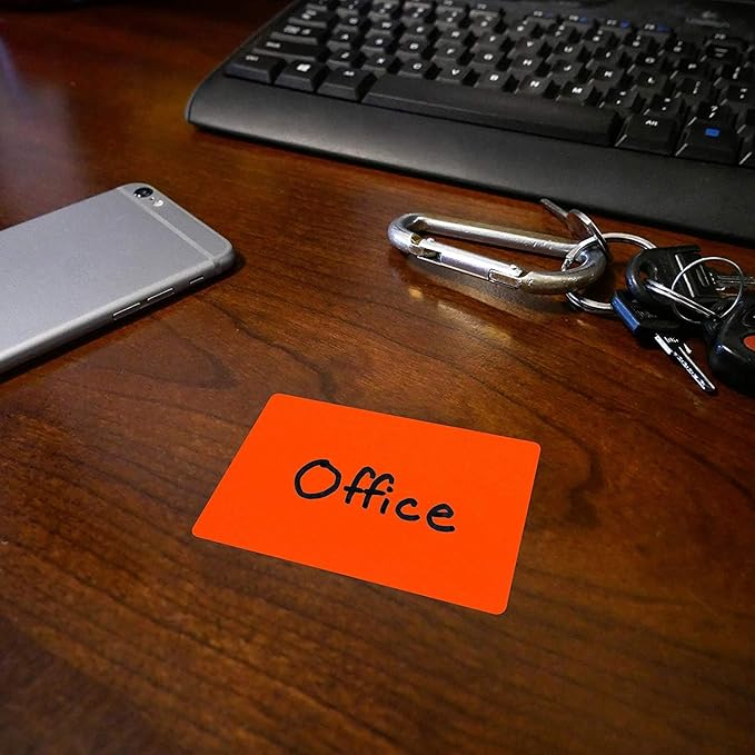 ChromaLabel 2 x 3 inch Permanent Color Code Rectangle Labels, 250 Labels per Dispenser Box, Fluorescent Red Orange