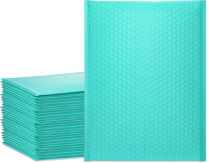 UCGOU Bubble Mailers 9.5x14.5 Inch Teal 25 Pack Poly Padded Envelopes Large #4 Mailing Packages Opaque Packaging Postal Self Seal Adhesive Waterproof Boutique Shipping Bags for Clothes