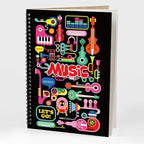 MAXCURY Blank Sheet Music Composition Manuscript Staff Paper Art Music Notebook Black 100 Pages 26x19cm (Factory)