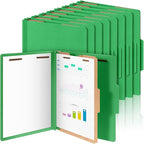 Skyygemm 24 Pcs Classification Folders Letter Size, 1 Divider Pressboard File Folder with Fasteners, Expanding File Organizer Bulk for School Teachers, Office Employee, Coworker, Staff (Green)