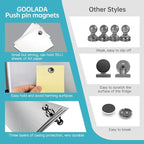 Pack of 16 Fridge Magnets - Black & Whiteboard Magnets for Office, Kitchen, Decorations & Cruise Door