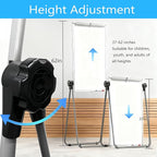 KIZZBY Double Sided White Board with Stand - 36" x 24" Portable Magnetic Flip Easel Whiteboard U-Stand Height Adjustable & 360° Rotation Dry Erase Board for Home Office Classroom