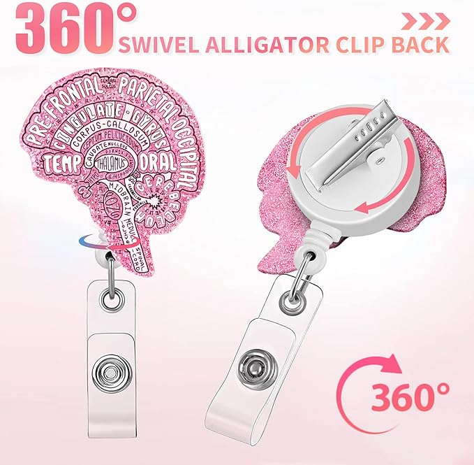 Aoryalps Retractable Badge Reel Holder Retractable with ID Clip for Nurse Nursing Name Tag Card Nursing Student Teacher Doctor Medical Assistant Work Office Clip-Gifts for Nurse
