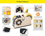 [TENDO°] Multi-Section Tape Dispenser ZO-508: Innovative Cutter for Custom Tape Width (Beige)