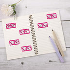 1000pcs 2026 Year Stickers, 3/4x1-1/2 Inch 26 Year Colored Self-Adhesive Stickers File Folder Labels Decals for Tab File Folders Office Supplies (Rose Red)