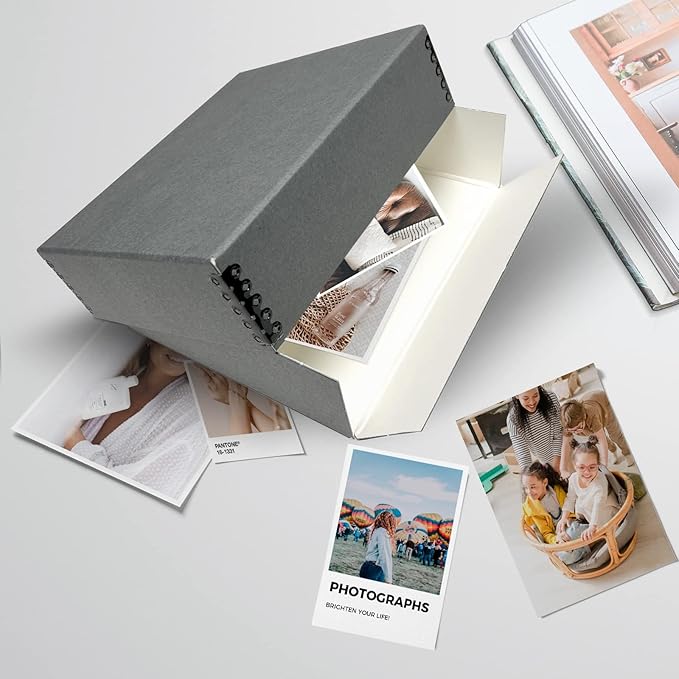 Lineco Museum Archival Storage Box, 8.75x10.75x3 in. Drop Front Design. Acid-Free with Metal Edge. Organize Photos, Pictures, Prints, Documents, Crafts, DIY. Gray, 1 Pack