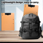 FRETONBA Clipboard Folder, A4 Foldable Clipboard with Horizontal and Vertical Double Metal Clips, 360 Degree Foldable Binder Clipboards with Pen Holder, File Cover Work Folder Clipboards, Orange