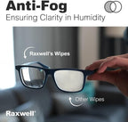 Raxwell Lens Wipes for Glasses - Streak-Free Glasses Cleaner - No-Residue Lens Cleaner - Portable Screen Wipes for Electronics - 200 Count, White, Unscented