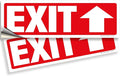iSYFIX Exit Signs Stickers 2 Pack 12x4 Inch - Laminated Premium Vinyl Directional Up Arrow Signs for Buildings, Office, Workplace, Stores, Schools, Theaters, Parking, Restaurants, Factories