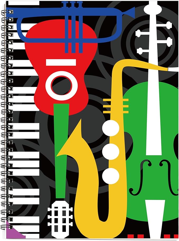 MAXCURY Blank Sheet Music Composition Manuscript Staff Paper Art Music Notebook Black 100 Pages 26x19cm (Machine)