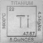 5 oz Titanium Cube Paperweight 1.25" (32 mm) | 99.99% Pure | Chemistry Design with Certificate of Authenticity