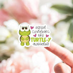 Bttwkco Cute Turtle Stickers, Repeat Customers Are The Best, 500pcs Roll, Green, Cartoon Style, Waterproof, Coated Paper, Stickers