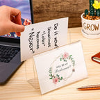 Crtiin 6 Pcs Clear Acrylic Postcard Holder Business Card Holder Greeting Card Display Clear Business Stand Rack for Index Organizer Desk Table Home Office, 6 x 4.25 x 4.5 Inches