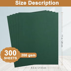 Silunkia 300 Sheets Dark Green Cardstock 8.5 x 11 Certificate Paper, 200gsm/75lb Christmas Green Card Stock for DIY Cards Making, Greeting Cards, Paper Crafting, Invitations, Festival Blessings