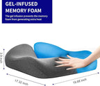 Pubemy SupremeComfort X-Large Gel Infused High Density Foam Seat Cushion for Office Chair, Kitchen Chair, Car Seats- Elevate Your Seating Experience -Pressure Sore and Tailbone Pain Relief