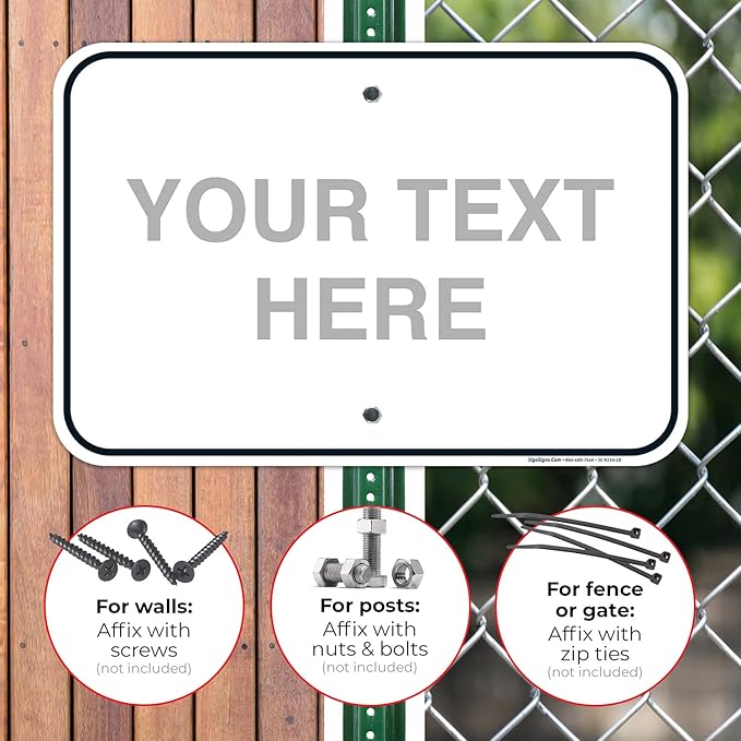 Custom Sign, Personalized Metal Signs, Customize for Office, Business, Home, Workplace, Airbnb, Delivery Signs, 12x18 Inches, Rust Free .063 Aluminum, Fade Resistant, Made in USA by Sigo Signs
