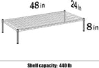 Regal Altair 24" Deep x 48" Wide x 8" Height Wire Shelving Kit | 1-Tier | NSF Commercial Storage Rack Unit