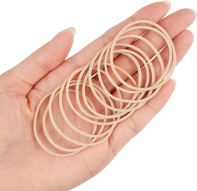 MOWPOG 700 Pcs Rubber Bands, Size #16 Reusable Elastic Rubber Band for Office Supplies File Folders, Home Packaging, Crafts DIY Bundling, Multipurpose (Beige)