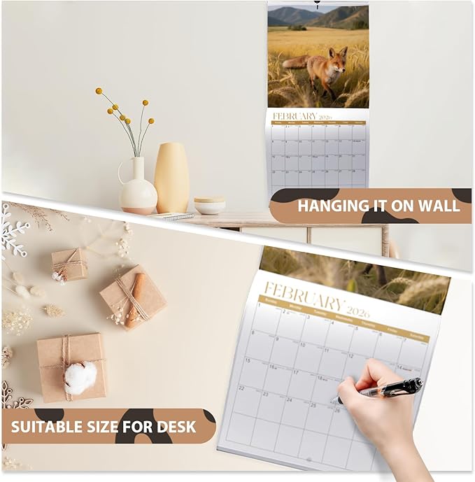 2026 Wall Calendar, Large Monthly Wall Calendar Dogs, Jan 2026 - Dec 2026, 12" x 24" (Opened), Hanging Planning Calendars for Family Home Office Supplies