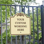 Custom Decorative Sign, Personalized Metal Sign for Business, Driveway, Home, Airbnb, Office Door Plaque,Brown Border Sign, 12x12 Inches, ACM, Fade Resistant, Made in USA by Sigo Signs