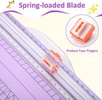 2 Set A4 Paper Cutter 12 Inch Titanium Paper Trimmer Scrapbooking Tool with 2pcs Replacement Blades with Automatic Safety Guard and Side Ruler for Craft Paper,Cardstock,Photo,Coupon, Label