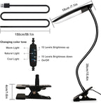 LiFMIRA Clip on Lamp USB Reading Light 3 Color Modes 3000-6000K and 10 Brightness 8W 40 LED Flexible Gooseneck Desk Light Clip on Lamp for Desk Eye Caring Bed Lamp for Headboard (No Plug)
