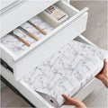 ALIUNI Drawer and Shelf Liner, Non-Slip Kitchen Cabinet Liners Non-Adhesive Thick Strong Grip Waterproof Washable Mats Protect Dresser Shelves Cupboard Bathroom Cabinets, White Marble, 18 in X 20 FT