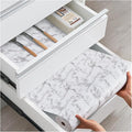 ALIUNI Drawer and Shelf Liner, Non-Slip Kitchen Cabinet Liners Non-Adhesive Thick Strong Grip Waterproof Washable Mats Protect Dresser Shelves Cupboard Bathroom Cabinets, White Marble, 18 in X 30 FT