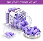 Lenicany 30Pair Soft Foam EarPlugs, 32dB Disposable Sound Blocking Noise Cancelling Ear Plugs for Concerts Loud Music/Shooting Guns/Work Construction, Hearing Safety Protection(Purple)