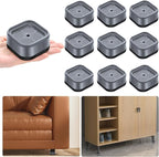 shouwuhho 9 Pack Furniture Risers Adjustable Bed Risers Heavy Duty Lifts Height 1", Square Stackable Bed Risers 1, 2 or 3 Inch for Desk Leg Table Couch Sofa Chair Bed Frame Legs Dorm, Gray