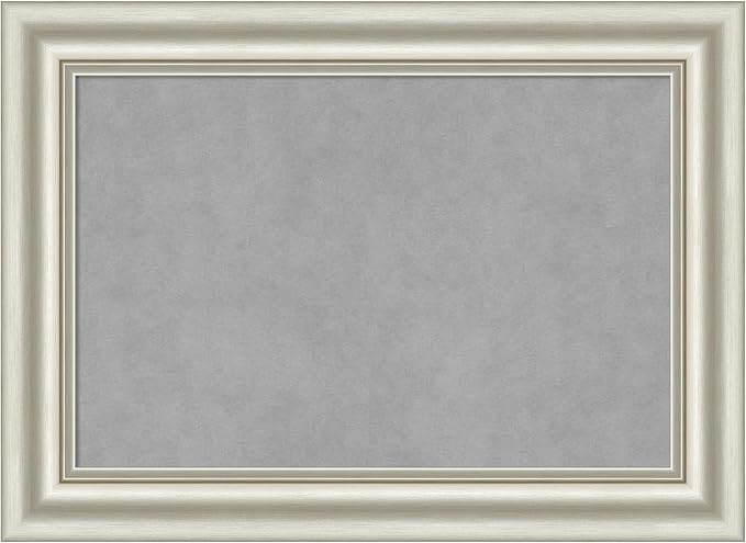Amanti Art Silver Framed Magnetic Board 22x30 Medium Vision Board for use with Magnets, 100% Metal Sheet to Display Items as Office Decor or for Home Organization in mudroom, Kitchen or Kids Room