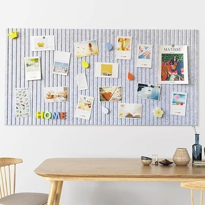 Large Felt Wall Tiles Cork Boards for Office Cubicle, 47"x35" Felt Bulletin Board Tiles Pin Board for Walls Home Decor, Noise Reduction Boards Panels for Photos Memos, 12-Pack, Silver Gray
