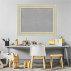 Amanti Art Silver Framed Magnetic Board 23x29 Medium Vision Board for use with Magnets, 100% Metal Sheet to Display Items as Office Decor or for Home Organization in mudroom, Kitchen or Kids Room