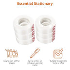 Amazon Basics Matte Finish Tape, 6 Pack, 2.1 x 0.75 inch, Translucent