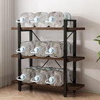 3 Tier Bookshelf Modern Rustic Open Bookshelf Office Solid Wood Bookcase and Book Shelves Wood and Metal Shelving Unit,Distressed Brown (AY-02-3Tier)