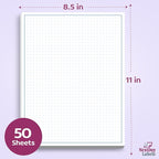 Graph Paper Pad for Blueprint Drawings, Drafting, Engineering Drawing, and Planning - Graph Paper 8.5x11 Blueprint Quadrille Grid Paper Pads with Blue Lines, High Brightness 50 Sheets (1-Pack)