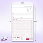 NextDayLabels - NCR Carbonless Order Forms, Bound Wraparound Cover, 50 Sets per Book. (5-1/2 x 8-1/2" - 2 Part)