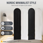 Asnefeli Room Divider 4 Pnale, Folding Privacy Screen, Foldable Wood Arched Room Divider Wall, Portable Partition Screen, Partition Divider for Room Separation for Home Office Bedroom, Black/White