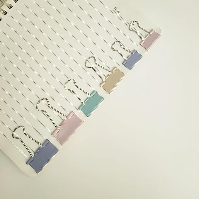 76 Pcs Colored Binder Clips Paper Clamps Assorted Sizes Small Medium Large Colorful Binder Clips for Office Supplies Set